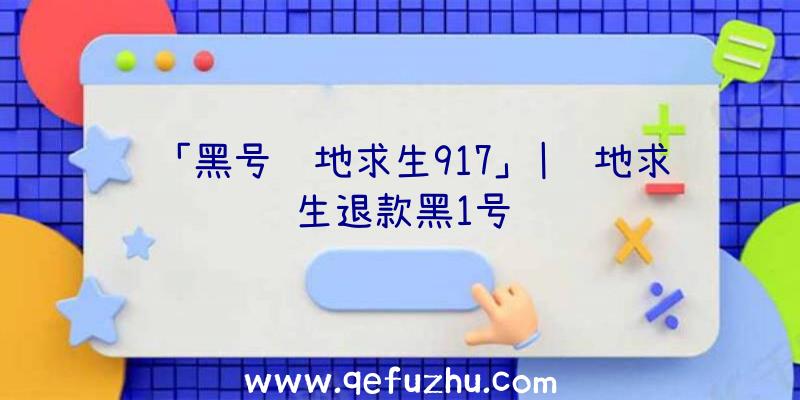 「黑号绝地求生917」|绝地求生退款黑1号